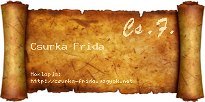 Csurka Frida névjegykártya
